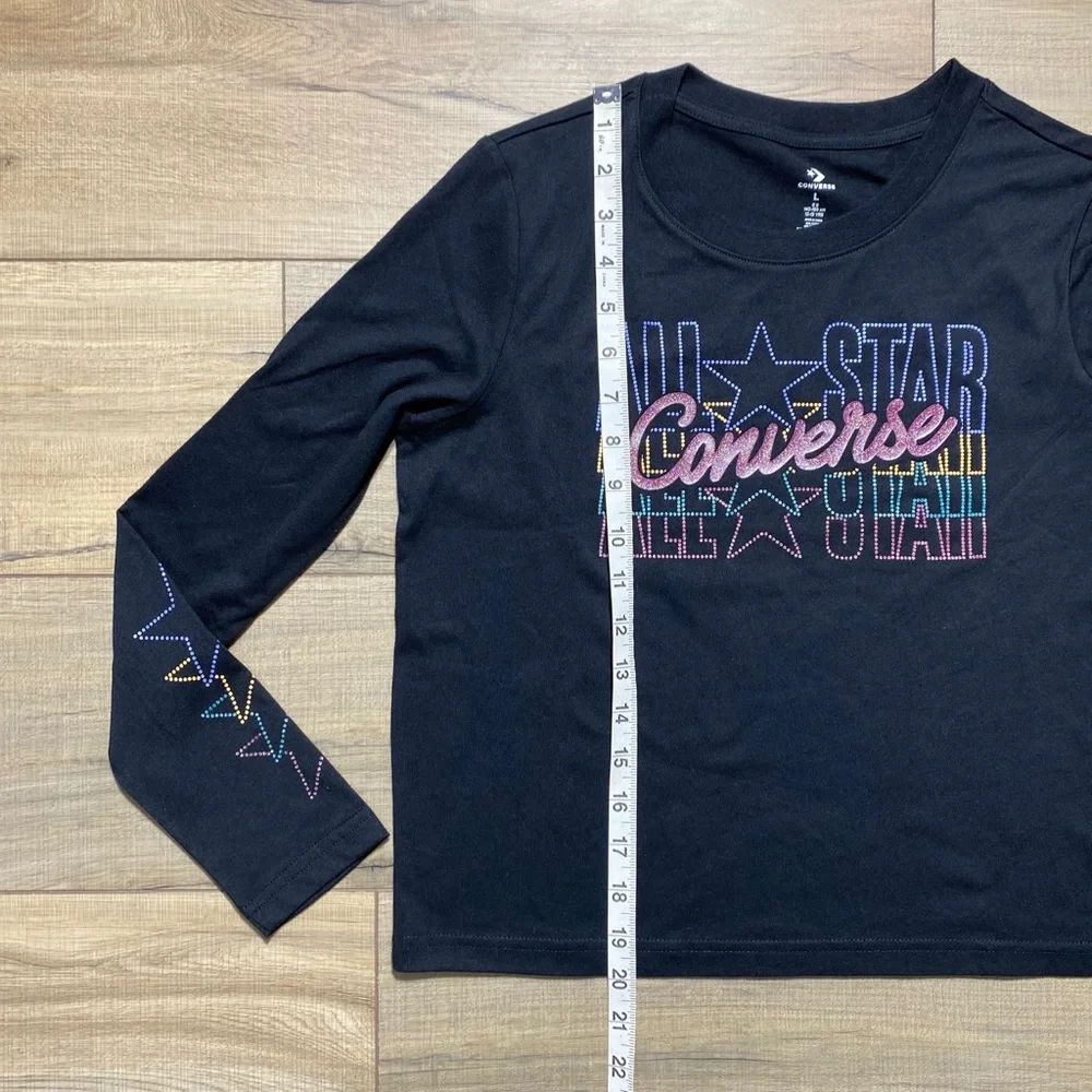 Converse Girls All Star Graphic Long Sleeve Logo Size‎ Large Black